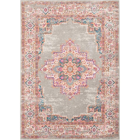 Palacedesigns 5 x 7 ft. Gray & Gold Medallion Area Rug - Gray Gold - 5' x 7' PA3648282